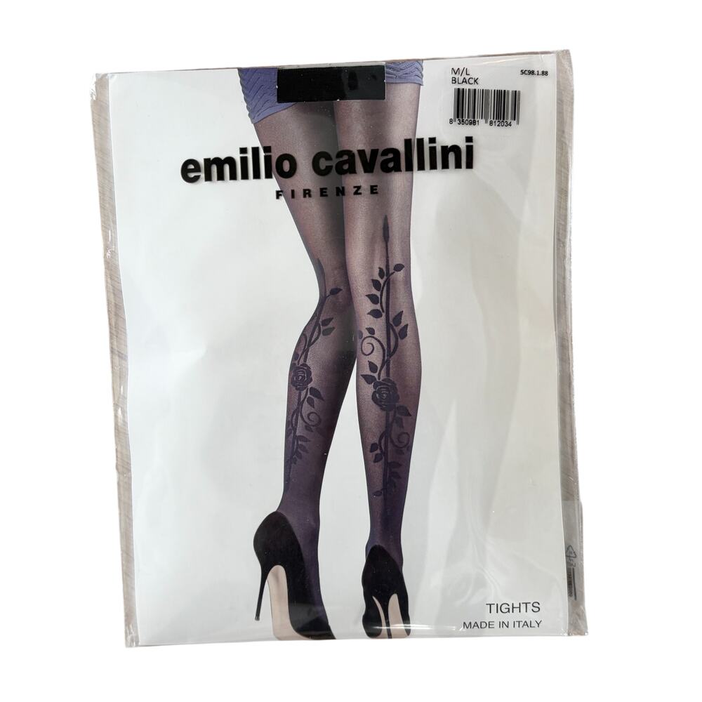 Emilio Cavallini Firenze Black Tights Style 5C98.1.88 Womens Size S / M NEW